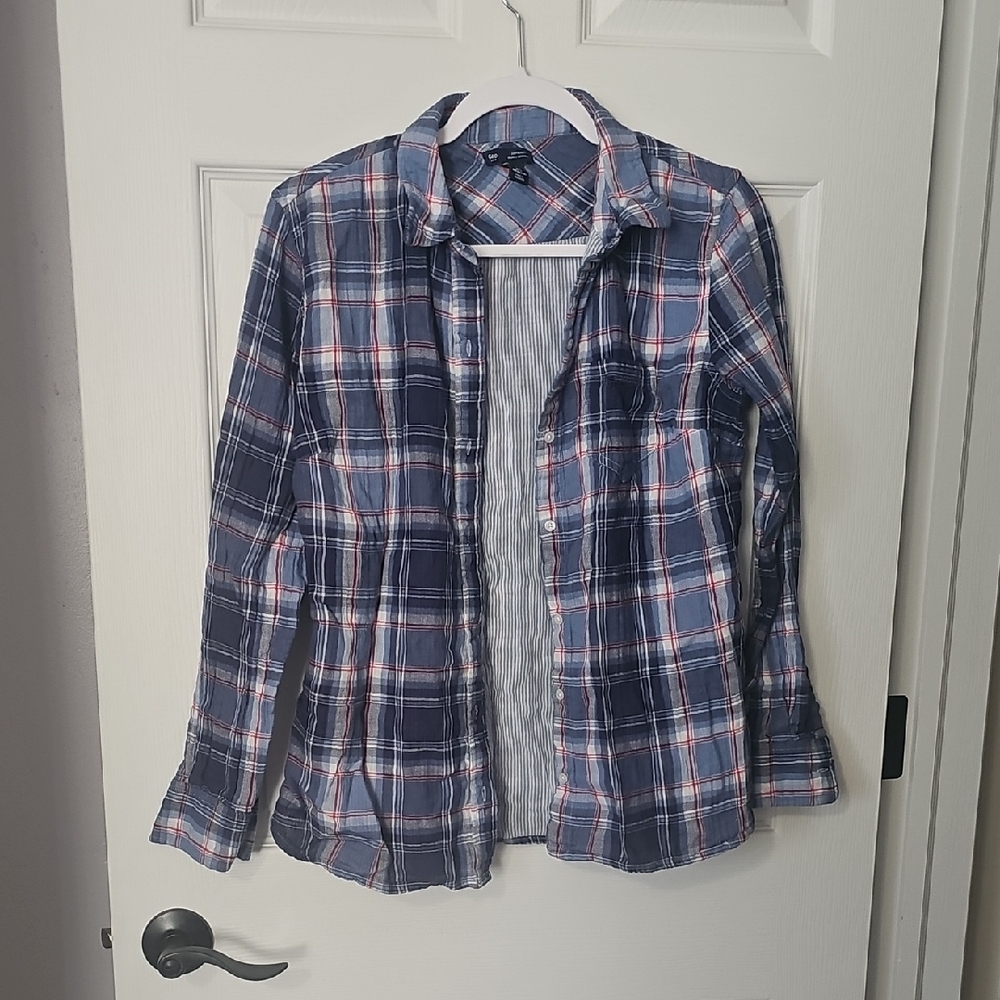 GAP Blue and Red Plaid Shirt